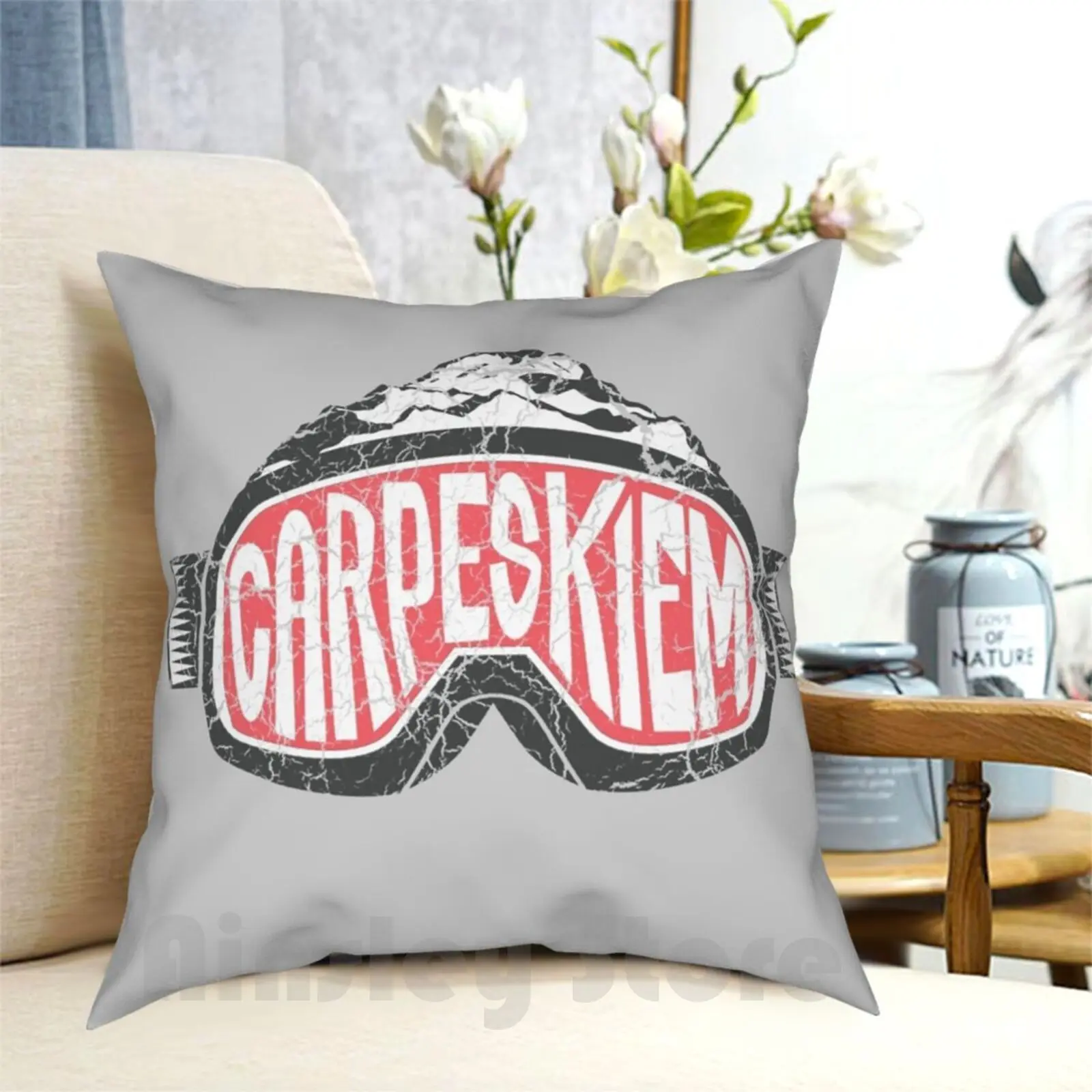 Carpeskiem Pillow Case Printed Home Soft DIY Pillow cover Ski Skiing Winter Sports Snow Sports Sports Sports Fan Athletics