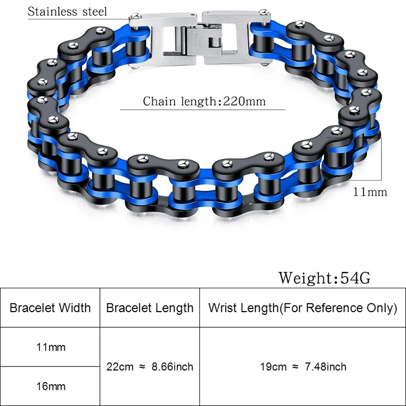 Stainless Steel Bicycle Personality Single Layer Sports Motorcycle Chain Trendy Men's Bracelet Accessories