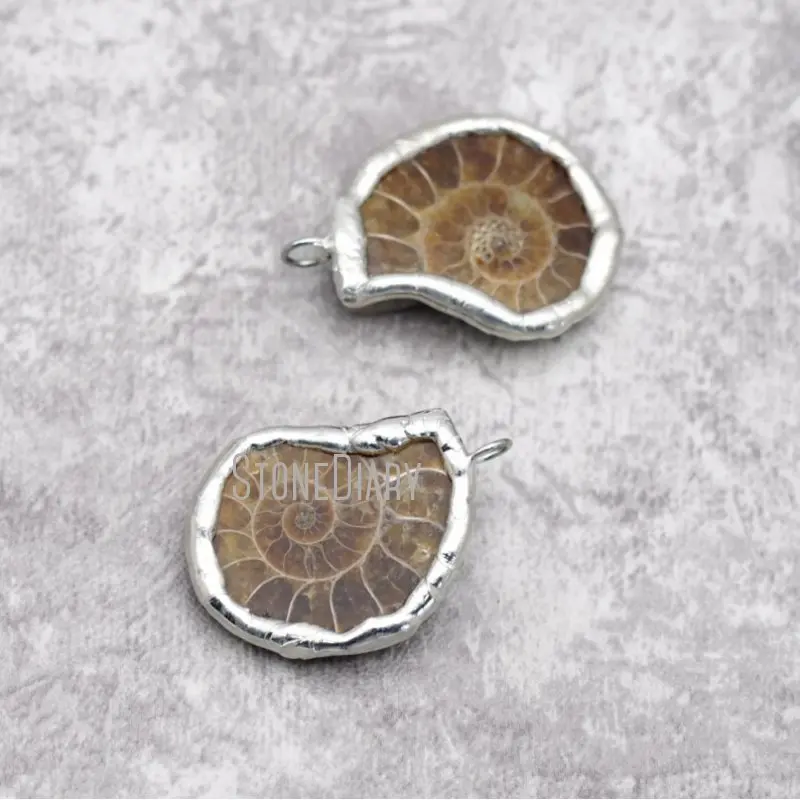 

PM29200 Soldered Conch Shape Nautilus Shell Pendant Soldering Natural Ammonite Shell Conch Pendants Jewelry