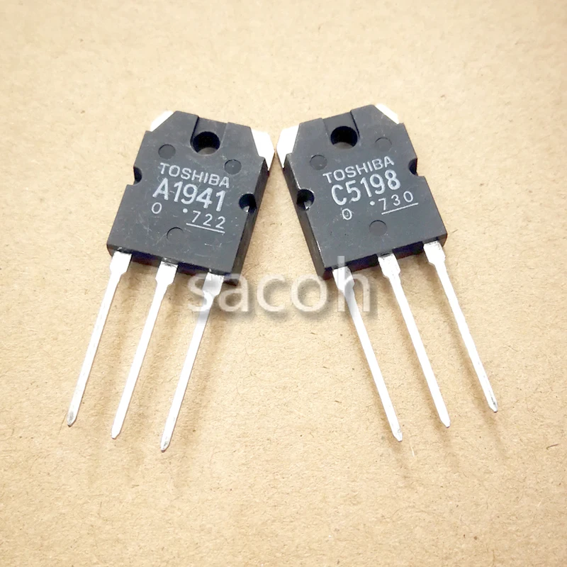 New Original 5Pairs(10Pcs)/Lot 2SA1941 A1941 2SA1941-O + 2SC5198 C5198 2SC5198-O TO-3P Complementary Amplifier Transistors