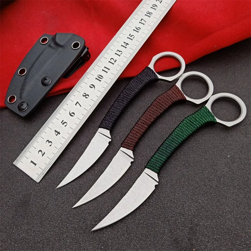 

Trskt D2 Pocket Tactical Knives Neck Camping Knives Outdoor Rescue Survival Tools Edc Tool With K Sheath,Dropshipping