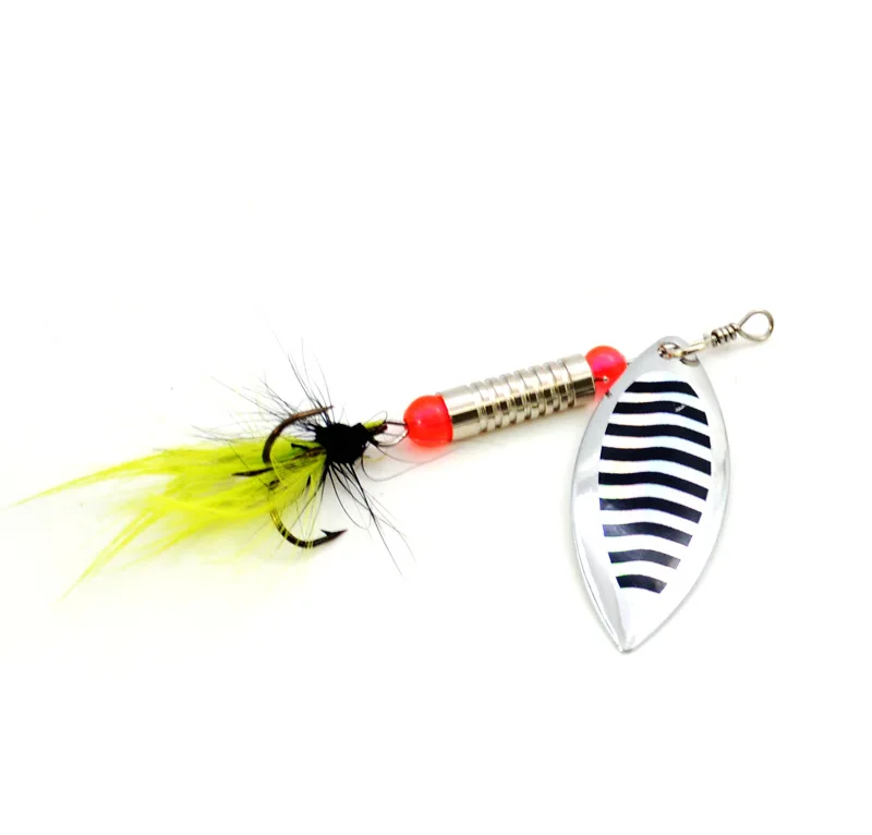 Fishing Lure Spinner Bait Rotation Sequins Metal Spoons Feather Jig Hook Artificial Lures Bass Culter 5 Pieces Set