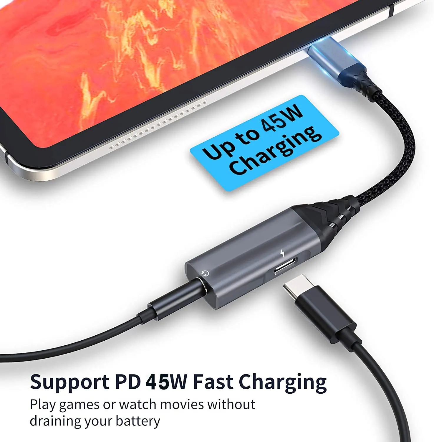 Convertitore adattatore di decodifica da USB C a 3.5mm DAC DSD amplificatore ad alta fedeltà scheda audio per cuffie amplificatore Protable decodificatore digitale HIFI