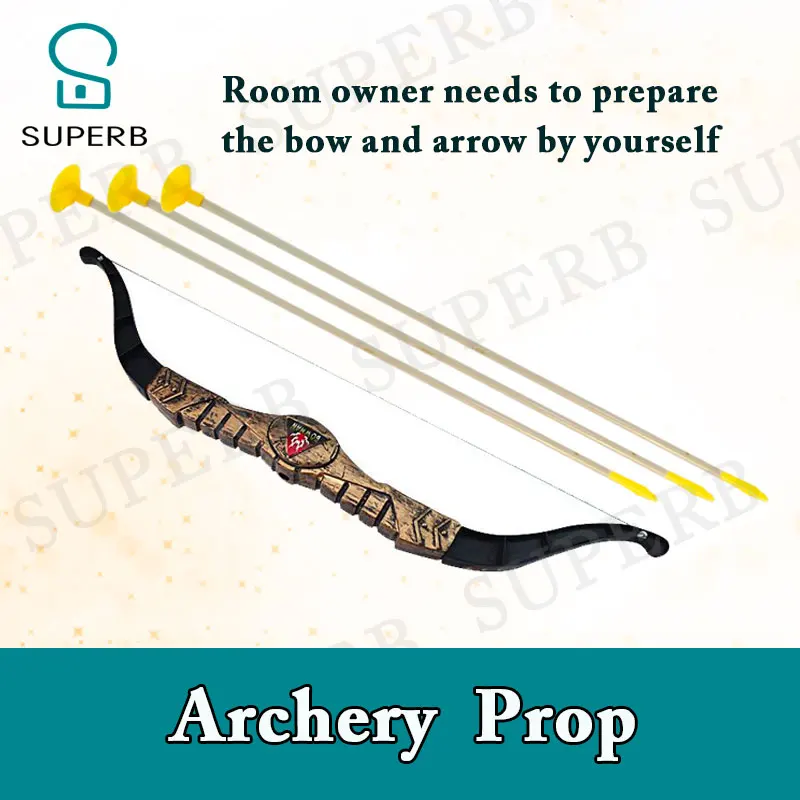 Superb escape room prop shoot all the targets with bow and arrow to unlock real life game charmber prop