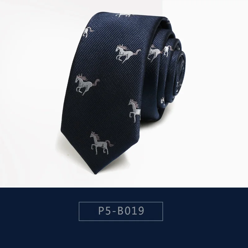 2024 Brand New High Quality Men's 5.5cm Slim Animal Neck Tie Formal Business Meeting Suit Wear Neck Tie for Men with Gift