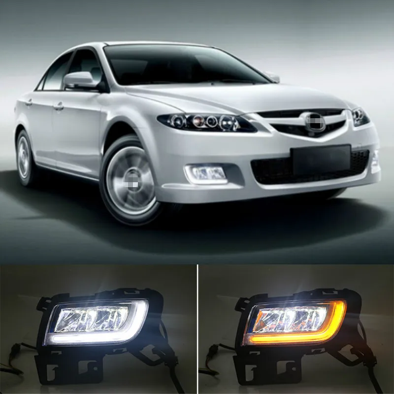 

1Pair DRL For Mazda 6 Mazda6 2013-2016 Daytime Running Lights fog lamp cover headlight 12V Daylight