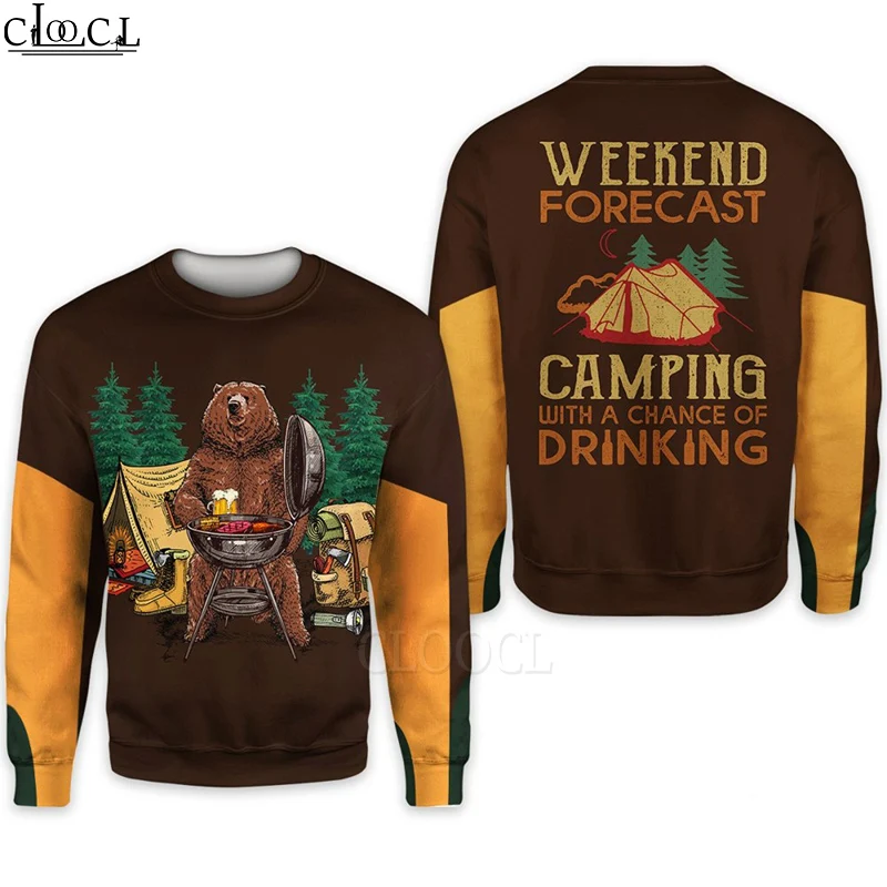 

HX Weekend Forecast Drinking Camping 3D Print Men Hoodies Sweatshirt Unisex Streetwear Zip Pullover Tracksuits Drop Shipping