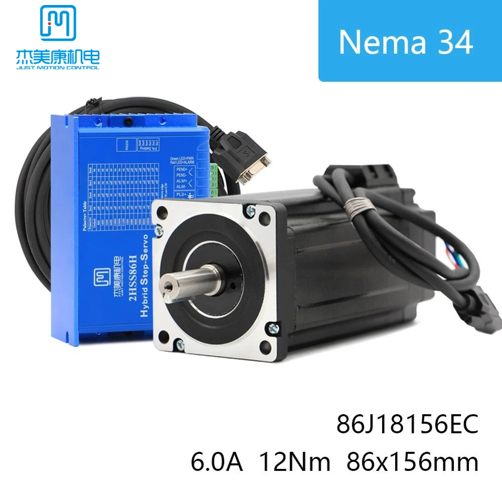 JMC CNC NEMA 34 Closed Loop Stepper Motor 12NM 6A 2-Phase Hybrid Nema34 Motor & Drive Kits DC(40-110V) / AC(60-80V)