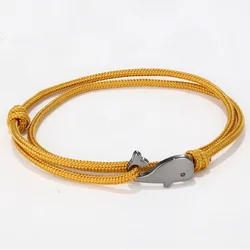 Fashion Whale Bracelet Men Handmade Adjustable Rope Braslet Beach Jewelry Nautical Braclet Leisure Accessories Pulseras Joias