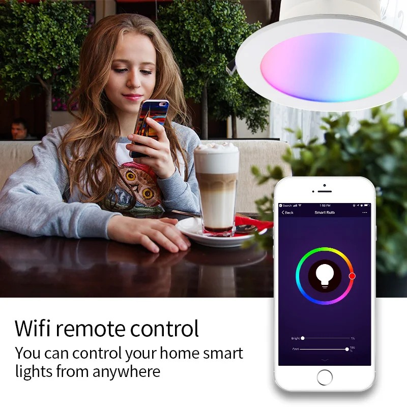 Kkever Wifi cerdas Downlight Led 10W kontrol suara peredupan SAA aplikasi Tuya tersertifikasi untuk Australia bekerja dengan Alexa Google
