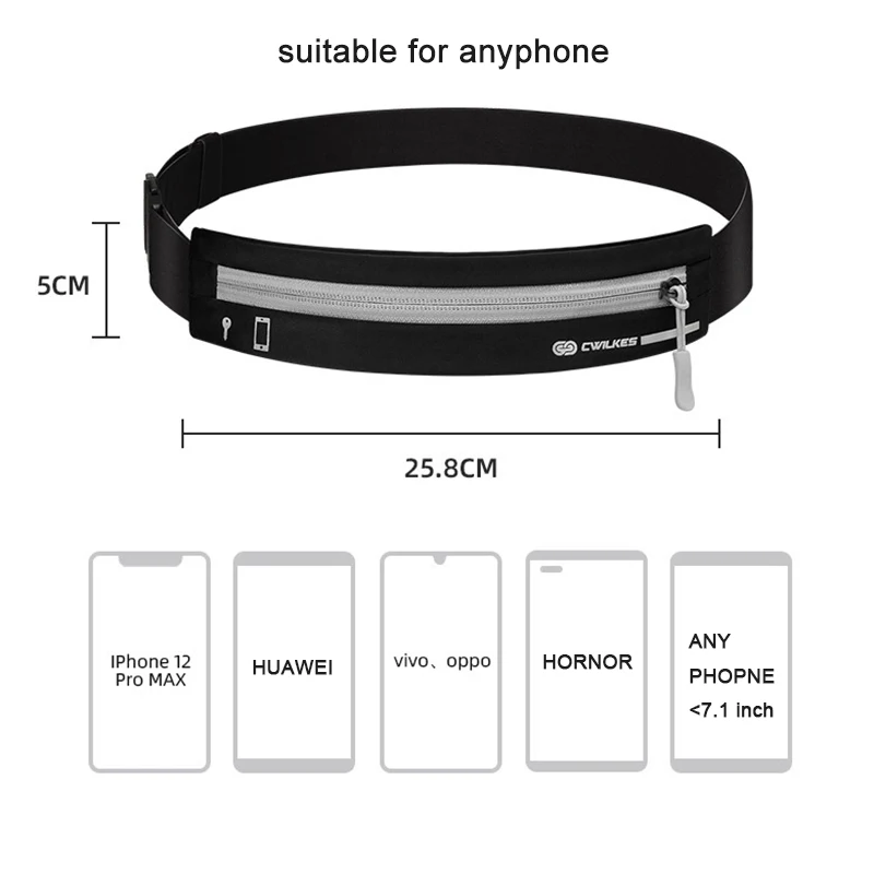 Frauen Lauf Gürtel Taille Tasche Sport Fanny Pack Wasserdicht für Telefon Männer Gym Taschen Beutel – Detail 1