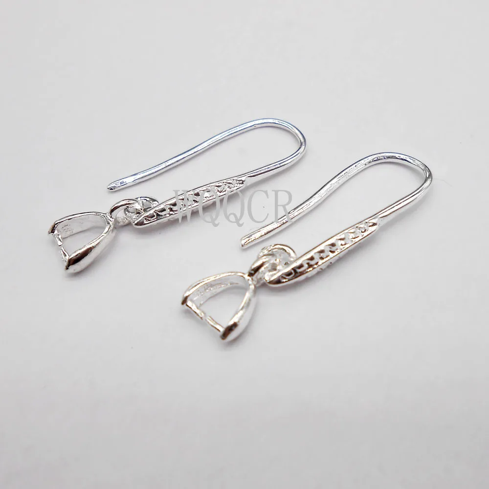 10 sztuk oryginalna 925 Sterling Silver Feathery kobiet Ear Hook kolczyki puste podstawy DIY tworzenia biżuterii wynik akcesoria akcesoria