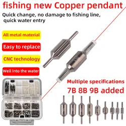 Dividir Cobre Peso Sinker, Equipamento De Pesca Jangada, Sinker Tiro, Linha Protector, Acessórios Ferramenta com Caixa