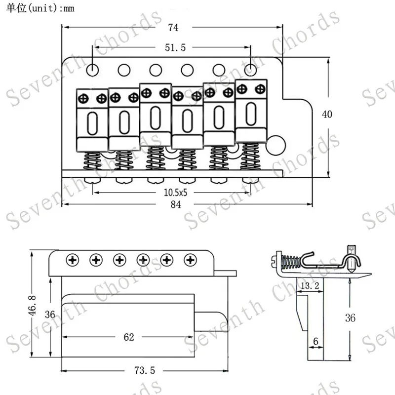Zestaw 6 strun Vintage Saddle Tremolo Bridge System z Whammy Bar do akcesoriów do gitary elektrycznej Części Instrument muzyczny
