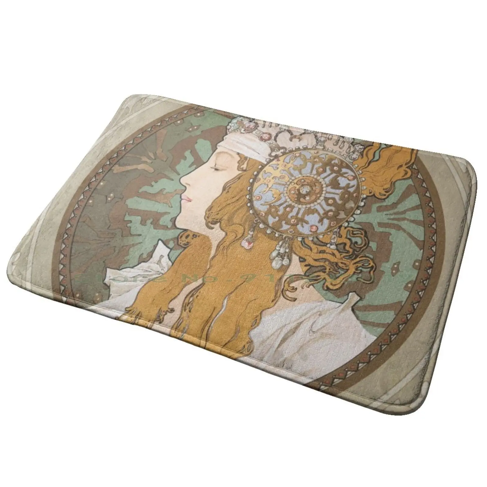 Alphonse Mucha Entrance Door Mat Bath Mat Rug Kiss Kiss Kiss Love The Kiss Pink Cute Funny And Roll Tumblr Classic Couple