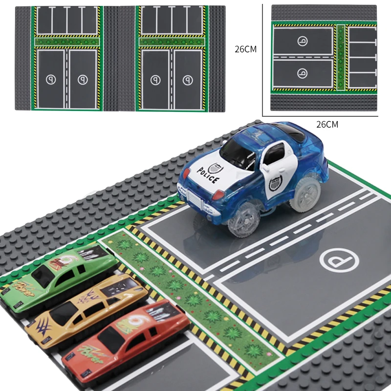 2PCS Classic Base Plates Mini Size City Road Basketball Football Court Carpark Baseplates Building Block DIY Bricks Toys For Kid