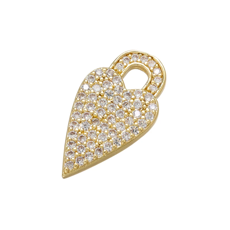 ZHUKOU CZ crystal gold color earrings charms heart/butterfly  pendant for women DIY making jewelry accessories VD796