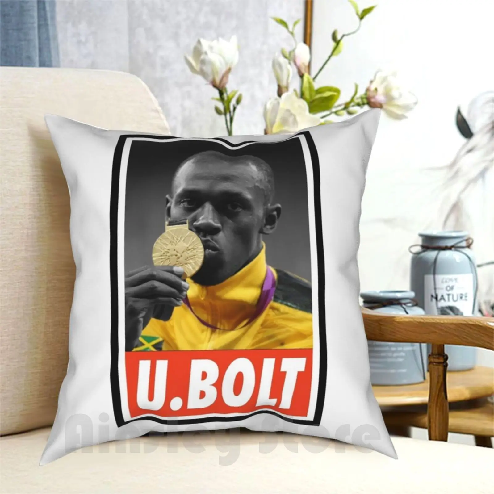 Sport-Usain Bolt Pillow Case Printed Home Soft DIY Pillow cover Sport Sports Legend Baseball Hockey Soccer Legends Geek