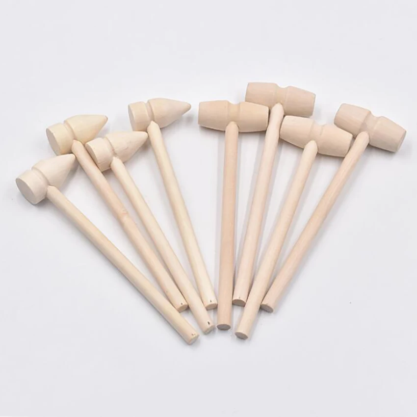 1Pc Creative Children Kids Toys Wood Hammer Educational Toy, Household Hand Tools DIY Combination Cabinet Wardrobe Mini Hammers