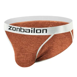 Zonbailonブランドバルジポーチセクシーなメンズブリーフの下着u凸デザインbreathbaleショーツサイズM-2XL