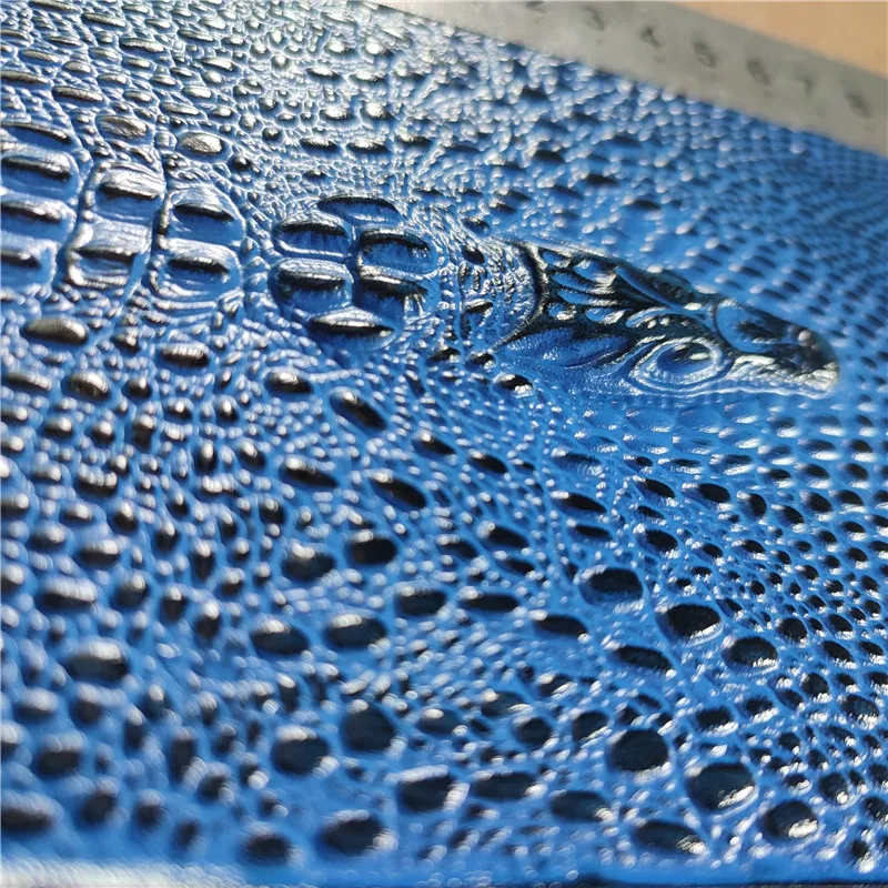 Real Crocodile Pressed Cowhide Leather Sheet for Crafts, DIY Handmade Material, for Phone Case, Bag Shoes, 18.2x10.2cm, 0.7mm