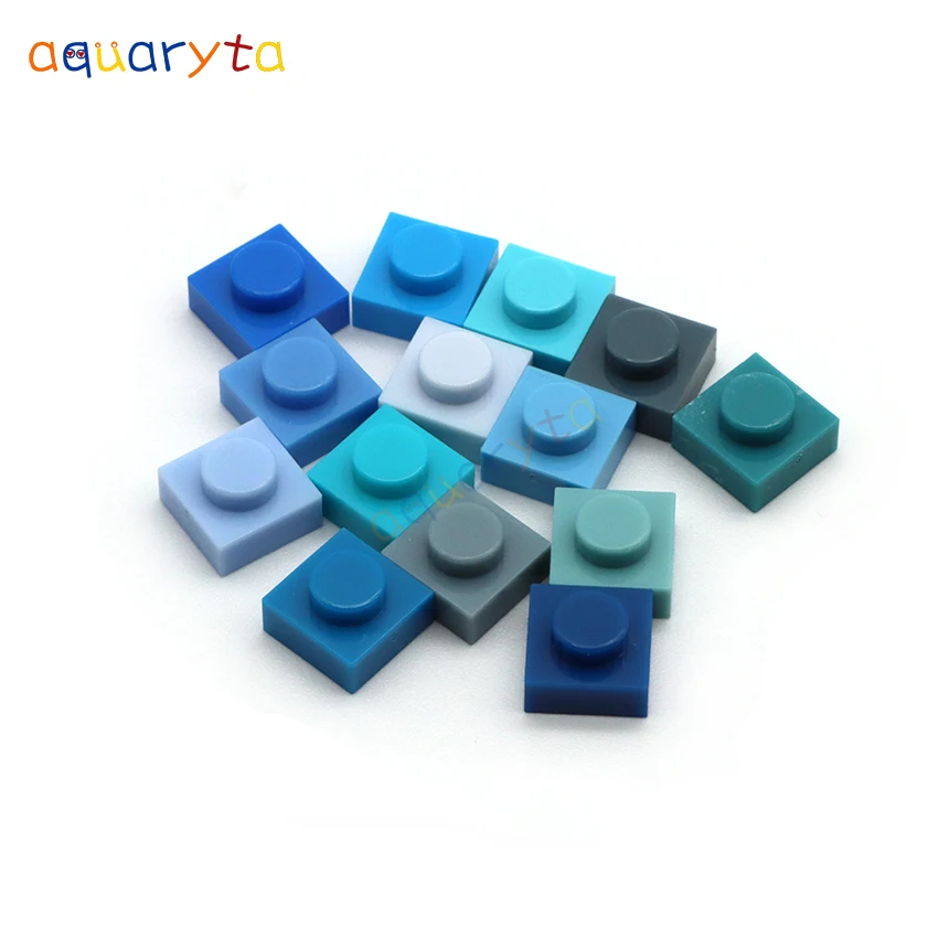 Aquaryta 550pcs/lot 3024 BLUE Series Plate 1X1 Thin Brick Building Block Parts Pixel Painting Materials DIY Educational Gift Toy