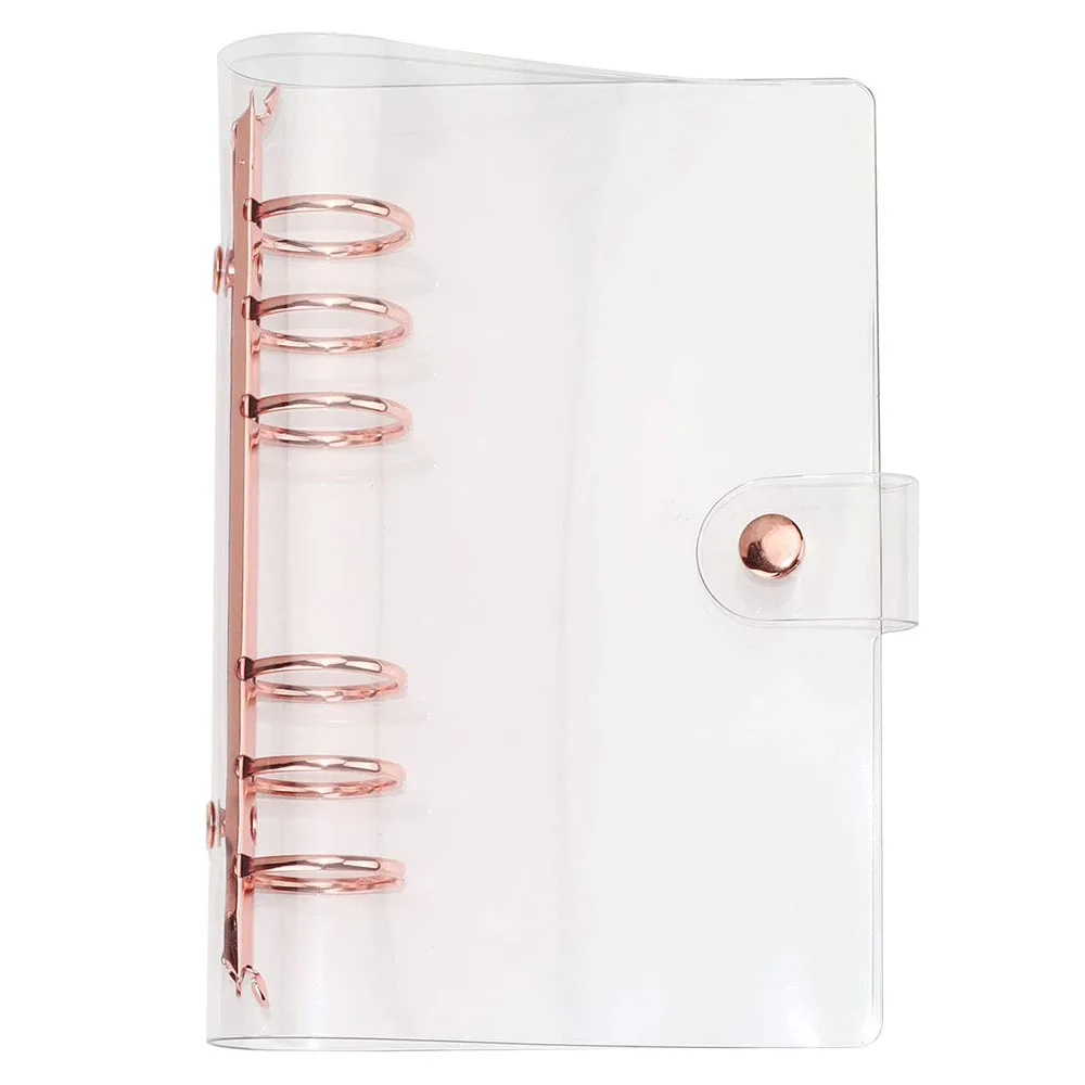 A6 Transparent PVC Notebook Cover Loose Diary Coil Ring Binder Filler Paper Planner Receipt Bag Card Storage Agenda for School