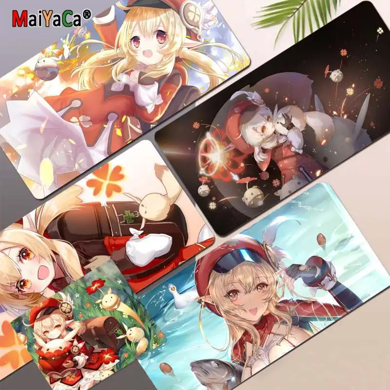 

Новинка, большой игровой коврик для мыши MaiYaCa Klee Genshin Impact, размер XL с фиксируемой кромкой, Настольный коврик для игр, настольного ПК, ноутбука