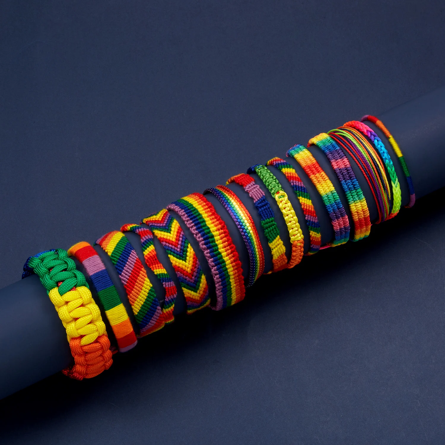 Fashion Woven Rainbow Bracelet for Women Men LGBT Pride Gay Lesbian Braided Bracelets Wristband Unisex Couple Friendship Jewelry