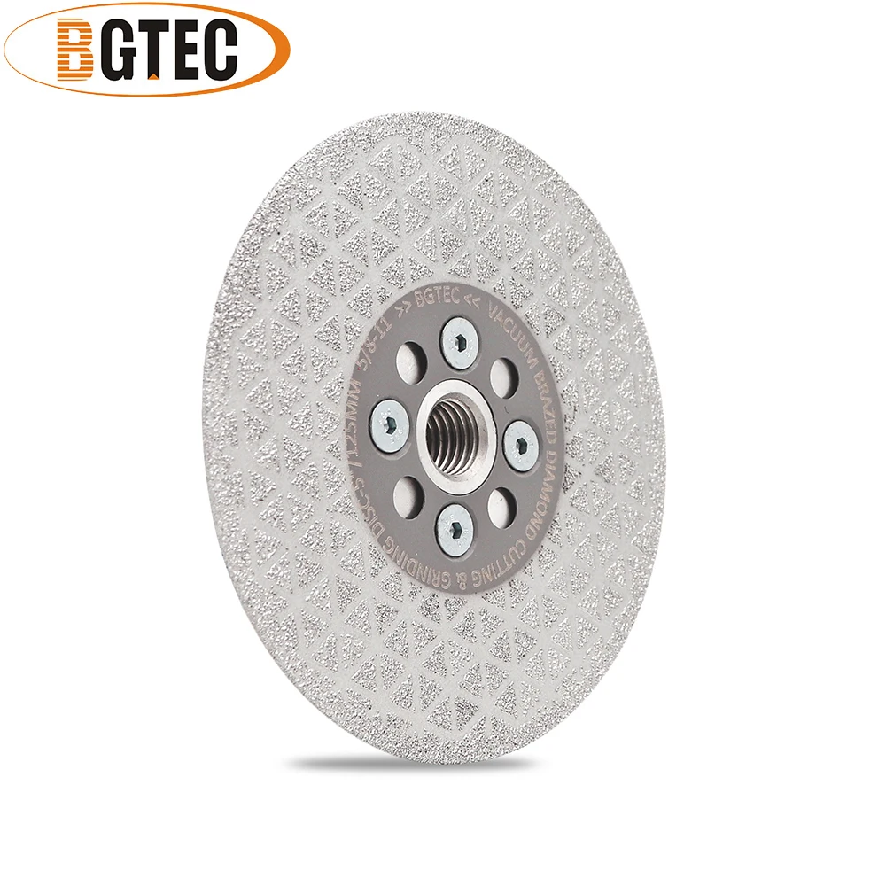 BGTEC 2 قطعة 5 "مزدوجة الوجهين فراغ صنع من النحاس قاطع ماسي و قرص الطحن مع 5/8-11 موضوع قسط الجودة