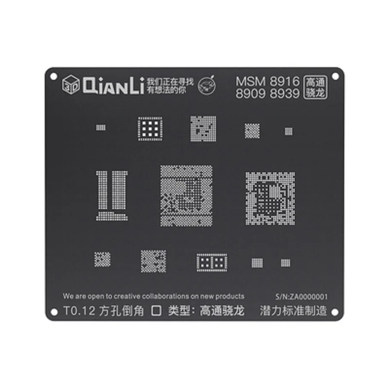 Qianli iBlack 3D BGA Reballing Stencil Kit for Android Qualcomm EMMC DDR MTK 6582 MSM8916 8917 8909 8939 8953 8940 Kirin 665 659