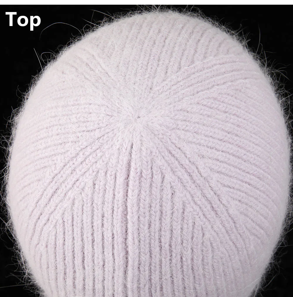 Heißer Verkauf Winter Hut Echt Kaninchen Fell Winter Hüte Für Frauen Mode Warme Beanie Hüte Frauen Solide Erwachsene Abdeckung Kopf Kappe – Detail 10
