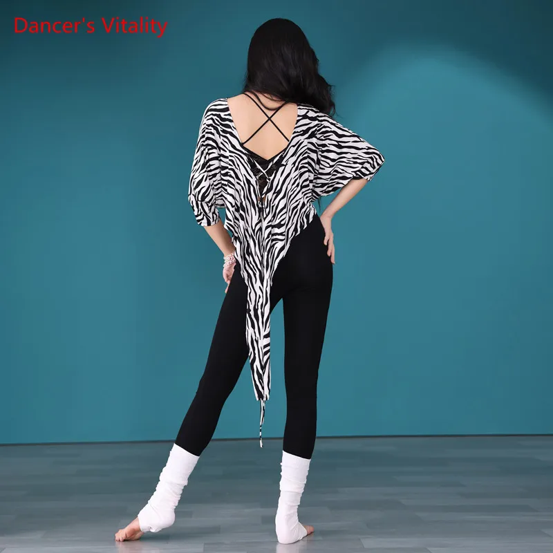 Belly Dance Suit Mesh Sequins Top Printed Ice Silk Skirt Performance Clothes Set Oriental Dancing Female Adult Practice Clothing