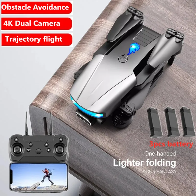 신제품 4K HD 듀얼 카메라, 와이파이 FPV 장애물 회피 RC 드론, 배터리 가방 3 개 포함, 포켓 RC 쿼드콥터 헬리콥터, 남아 선물, rcToy
