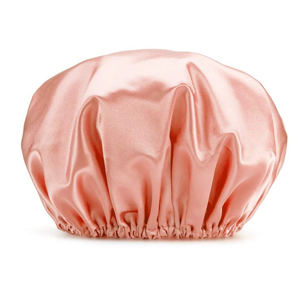 2024 new Home shower cap Double-layer Waterproof Shower Cap Solid Color Reusable EVA Shower Cap For Women