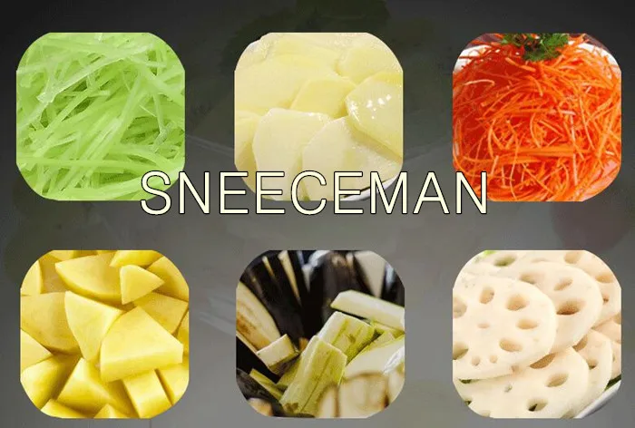 130-500 กิโลกรัม/ชั่วโมง Multi-functional แครอทมันฝรั่งเครื่องตัด Chopper หอมไม้ไผ่ยิง Dicer เครื่องตัดกะหล่ำปลีกระเทียมผัก