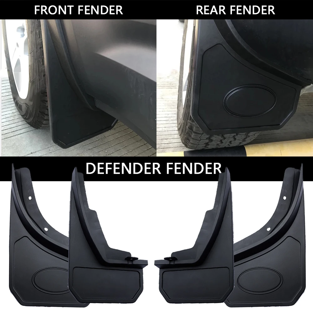 

Mud Flaps Mud Guard Car Fender For 2020 land rover defend 110 Mudguard Front Rear Wheel Black Plastic