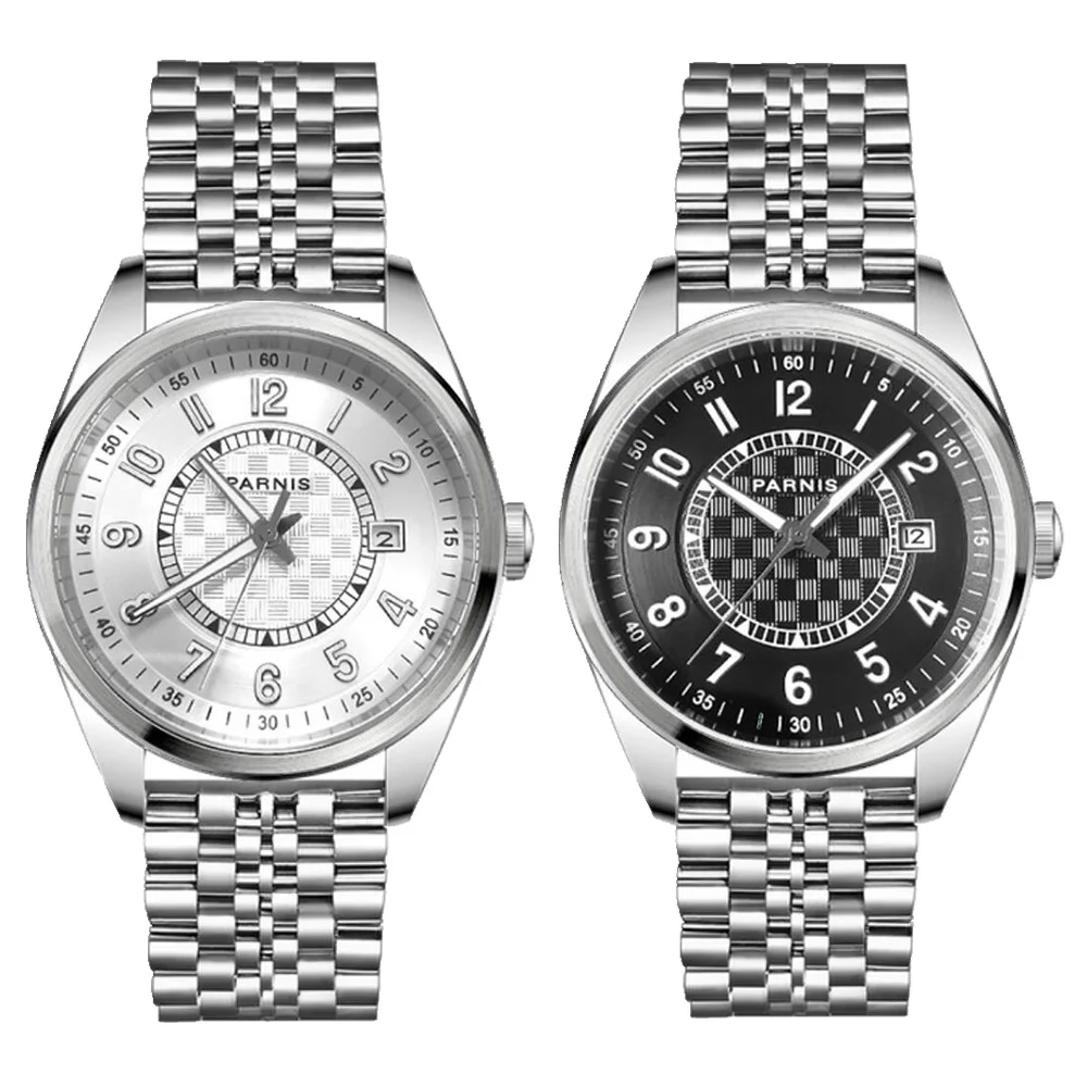 

Parnis 40MM Miyota Mechanical Automatic Men's Watch White Dial Stainless Case Top Brand Sapphire Crystal 2021 Luxury Wristwatch