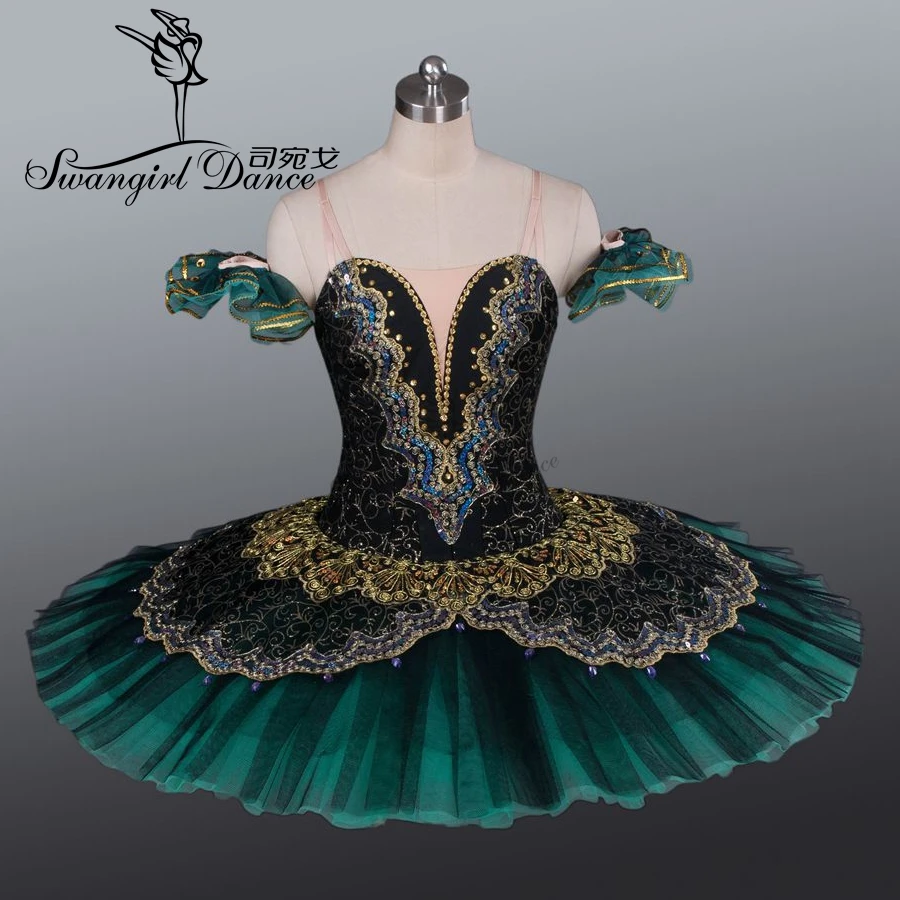 Adult Black Green La Esmeralda Ballet Tutu performance professional classical ballet tutus girls pancake tutu nutcrackerBT8941