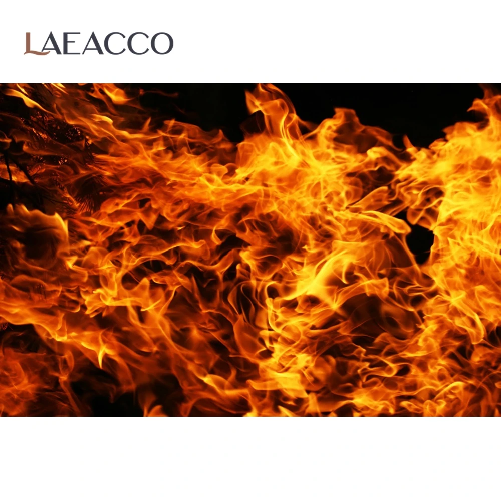 Laeacco Fire Burning Flame Fireplace Wallpaper Party Decor Portrait Photography Backdrop Photo Background Photocall Photo Studio