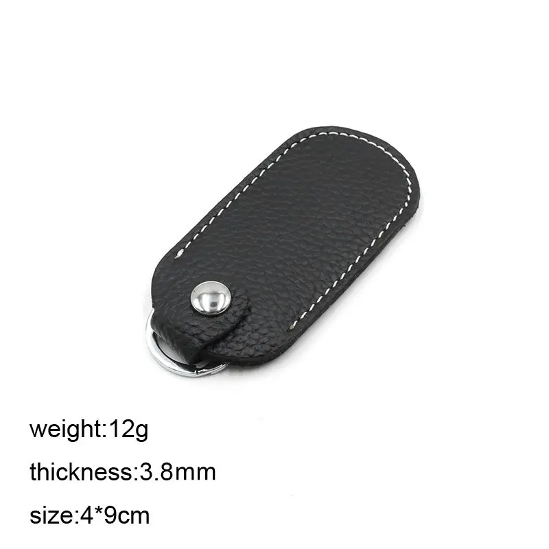 Genuine Leather U Disk Hasp Storage Bags Protective Cover Key Holder Black Bag Cases for USB Flash Drive Pen Drive Pendrives