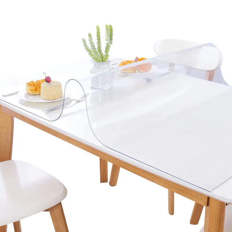 Transparency PVC table cloth Soft Glass Tablecloth Waterproof Oilproof for rectangular table Kitchen Dining table cover 1.0mm
