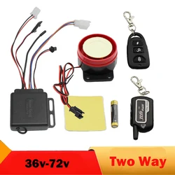 36v 48v 60v 72v Electric Bike Motorcycle Alarm Security System Two 2 Way Vibration Alarm Theft Protection Remote Start