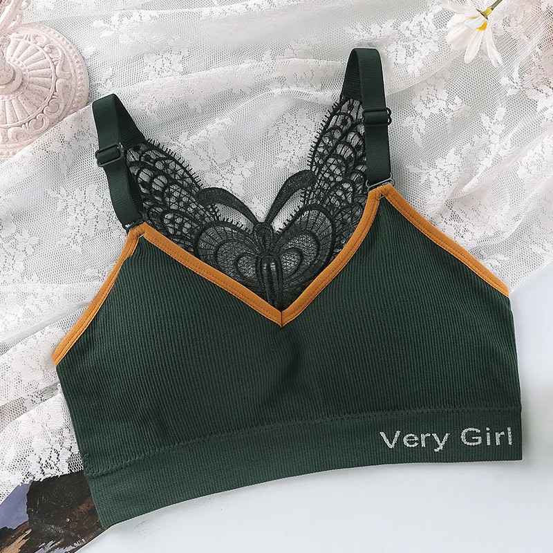 Women\'s Cotton Underwear Tube Tops Sexy Lace Top Fashion Push Up Comfort Brassiere Female Sling Sports Tank Up Sexy Lingerie