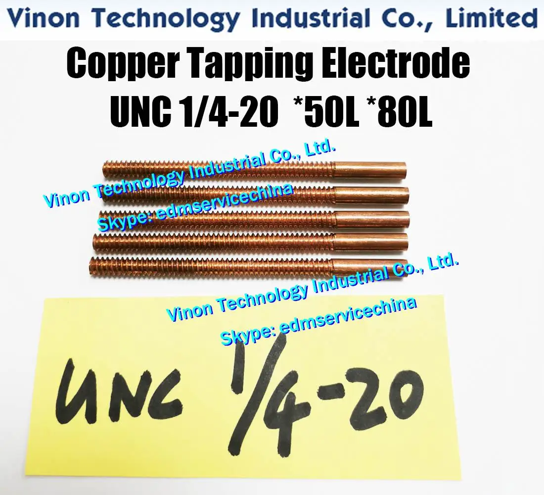 

(5PC/Lot) UNC 1/4-20 Copper Tapping Electrode (thread length 50mm).Tapping electrode copper 1/4-20 UNC orbital ¼''-20