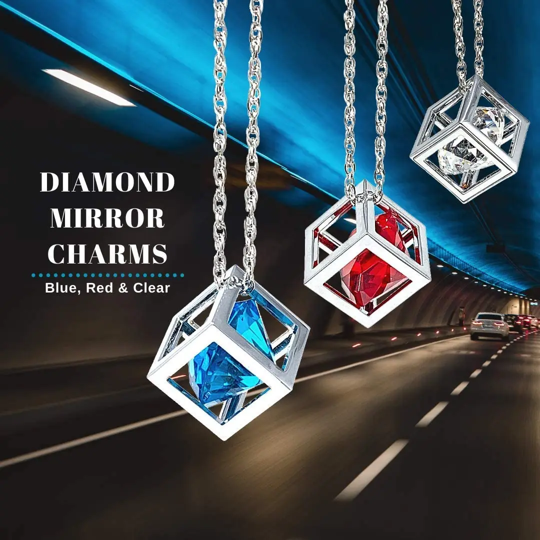 DSYCAR 1Pcs Auto Anhänger Kristalle Cube Auto Charms Rückspiegel Dekoration Automobil Ornamente Hängen Innen Suspension – Detail 3