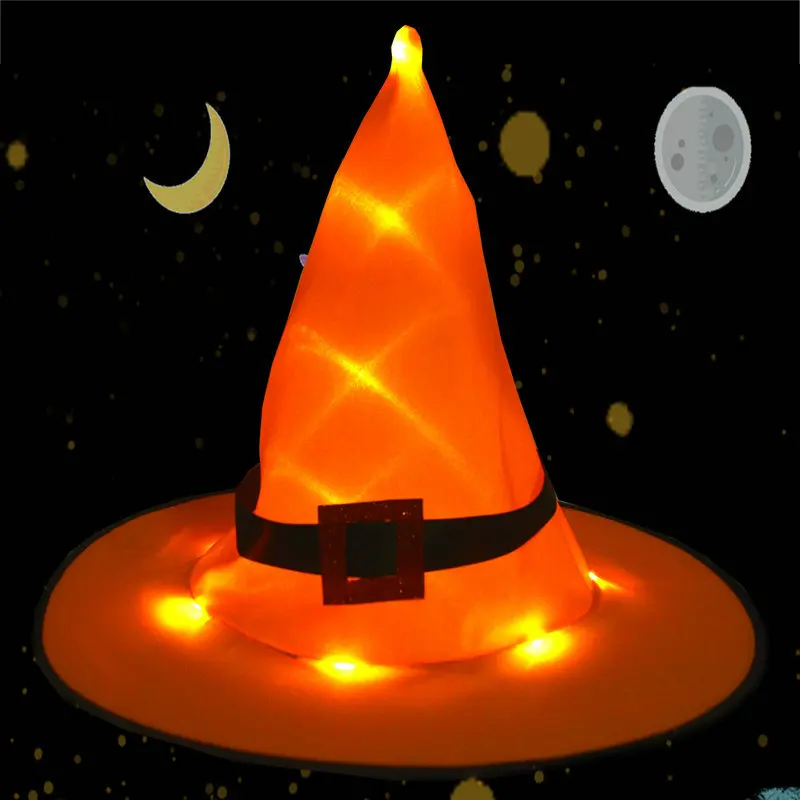 Orange Witch Hats Masquerade Wizard Hat Party Hats Cosplay Halloween Party Fancy Dress Decor Top Hat