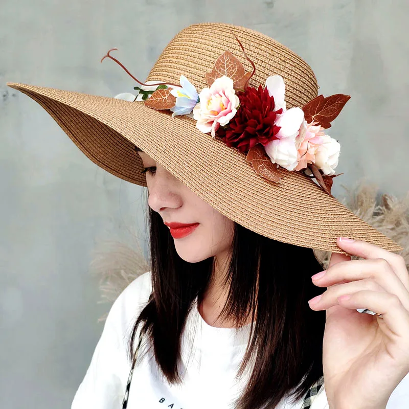 

New Fashion Parent-Child Straw Sun Hat Summer Baby Girl Flower Lovely Children Hats for Girls and Women Outdoor Beach Caps