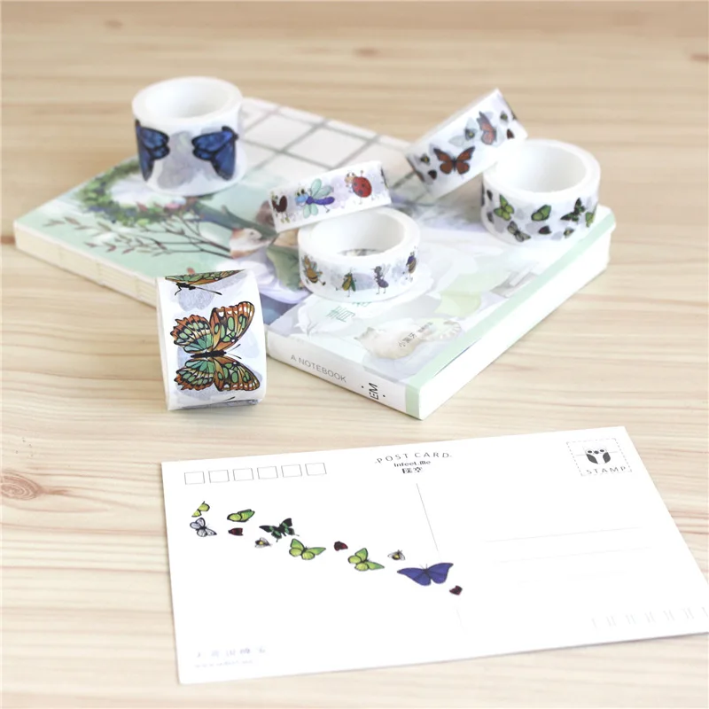 1 Rolle 5 m Washi Tape, niedliche Notizaufkleber, Handjournal, Tagebuch, Dekoration, Papier, Klebeband – Detail 2