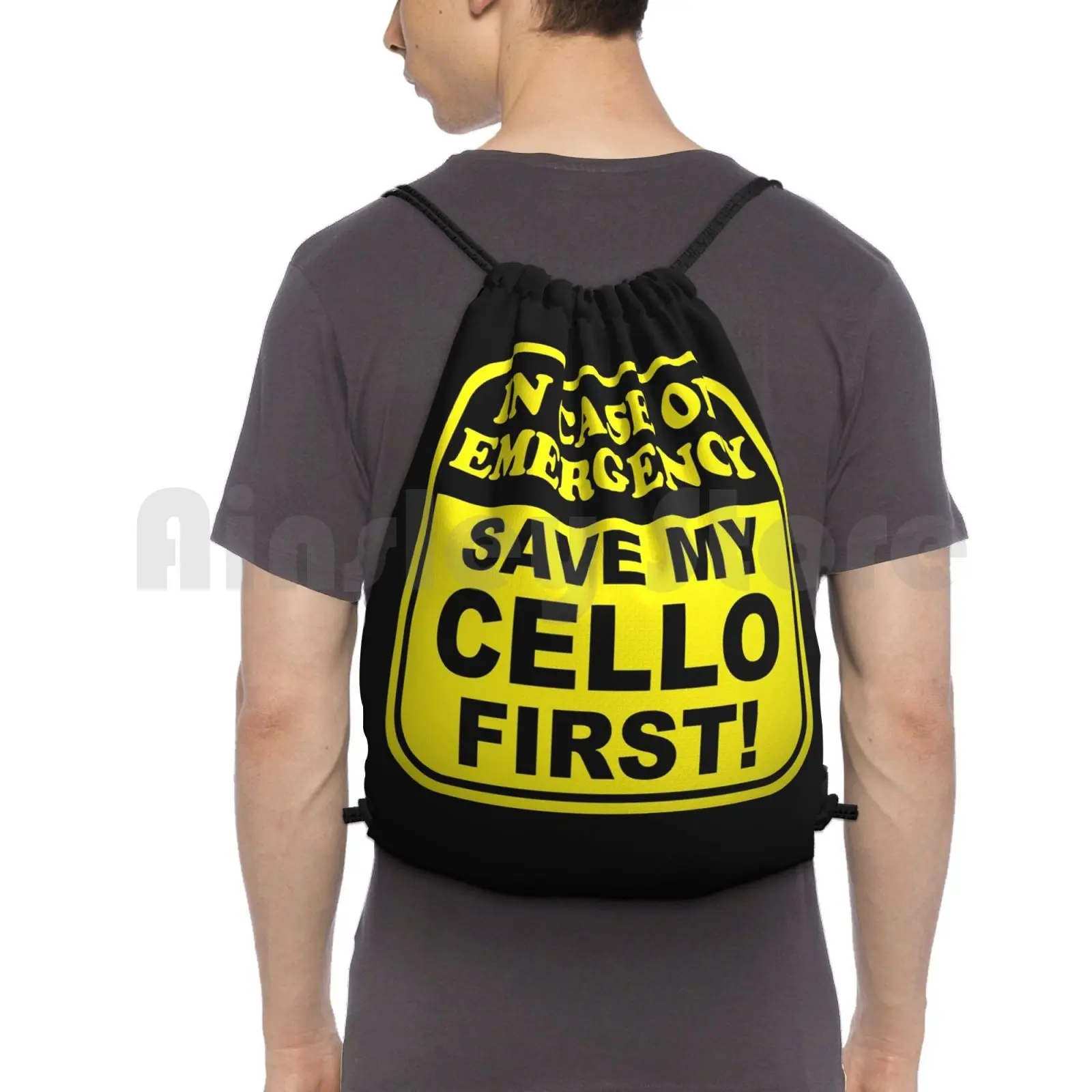 

Cello Emergency Backpack Drawstring Bags Gym Bag Waterproof Evisionarts Cello Cellist Cello Player String Quartet Music